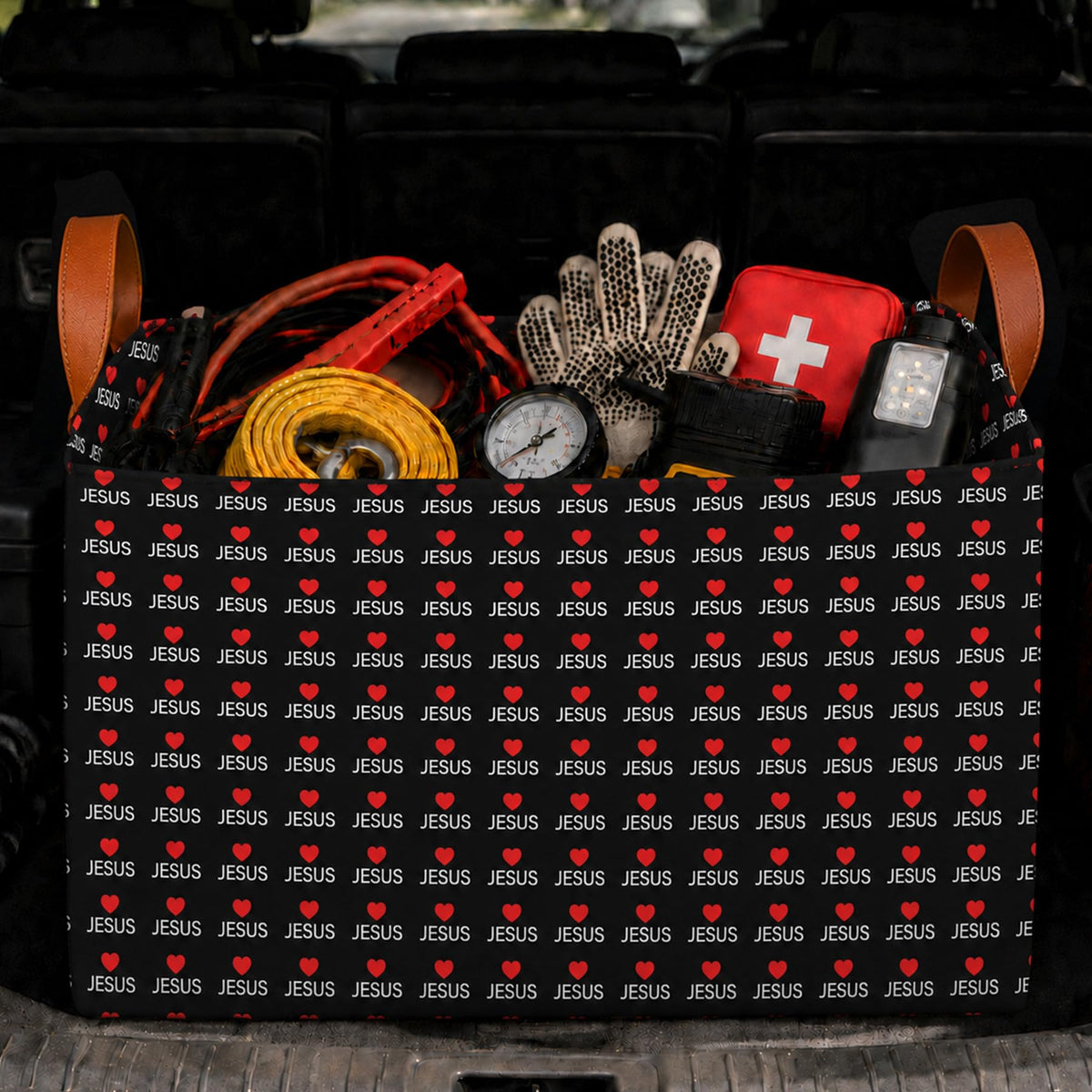 Bow Car Trunk Organizer 20L Collapsible Auto Storage Basket with Handles