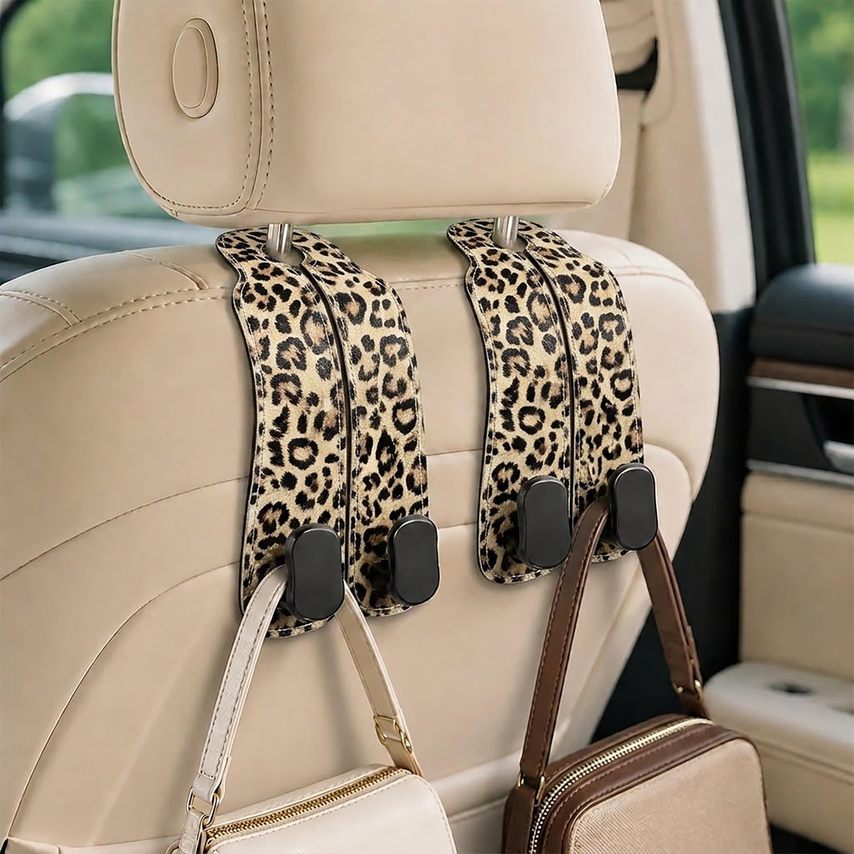 Cute Vintage Floral Car Seat Headrest Hooks for Purses & Bags