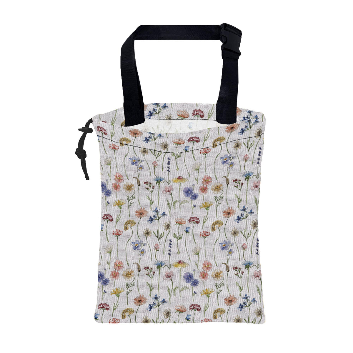 Car Garbage Bag Vintage Groovy 70s Floral Drawstring Car Trash Bag Hanging for Back Seat with Adjustable Buckle Canvas Vehicle Trash Can Easy-to-Install