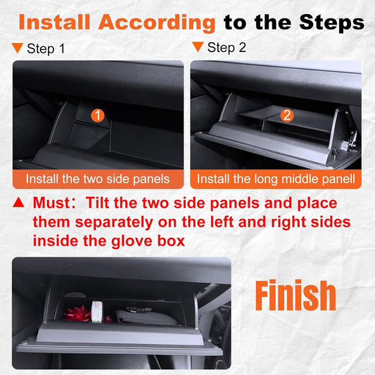 For 2026 Toyota RAV4 Center Console Passenger Glove Box Divider Organizer ABS Material Easy to Pick Up&Install, 6th Gen Hybrid&Plug-in Hybrid Interior Accessories