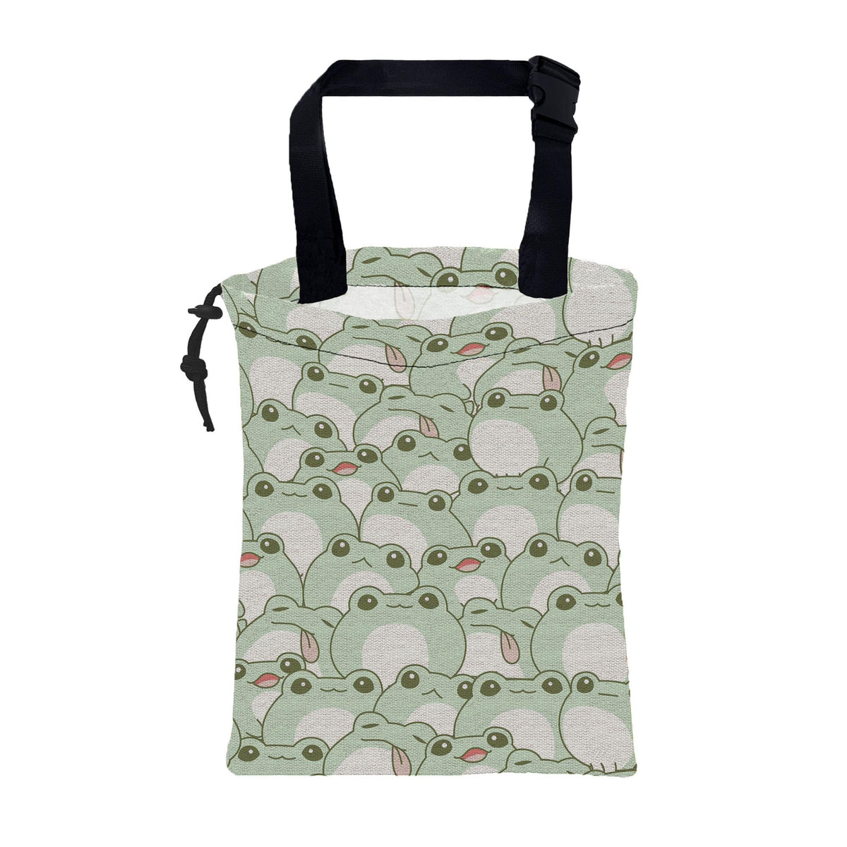 Car Garbage Bag Cute Panda and Heart Drawstring Car Trash Bag Hanging for Back Seat with Adjustable Buckle Canvas Vehicle Trash Can Easy-to-Install