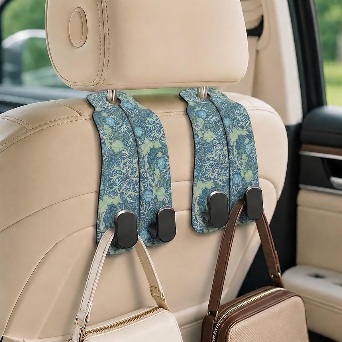 Cute Vintage Floral Car Seat Headrest Hooks for Purses & Bags