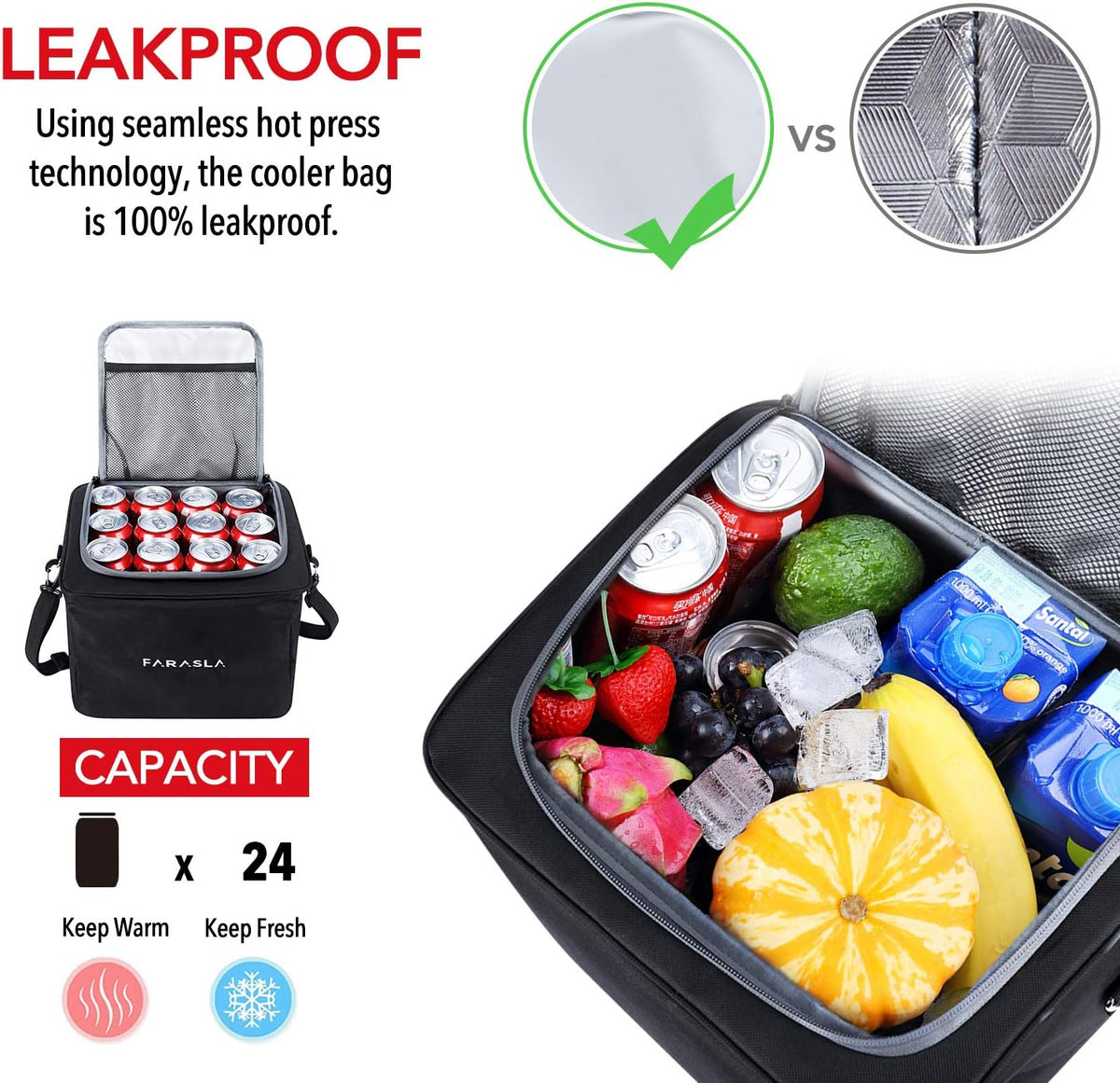 Farasla Waterproof Car Trunk Organizer with Cooler Bag