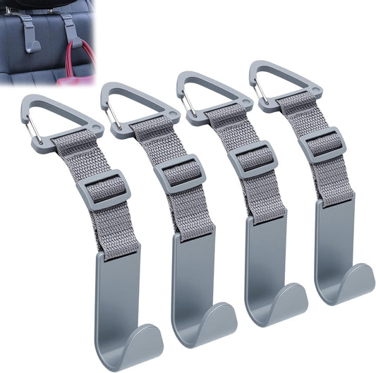 Amooca 4 Pack Anti-drop Headrest Hooks Adjustable Car Seat Organizer