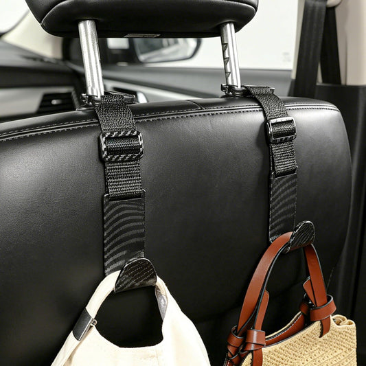 Amooca 4 Pack Anti-drop Headrest Hooks Adjustable Car Seat Organizer