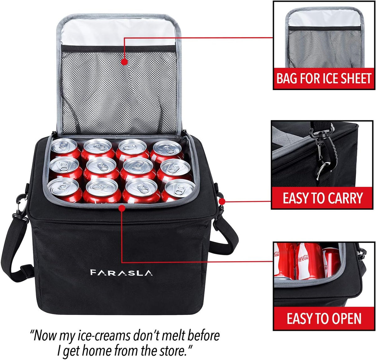 Farasla Waterproof Car Trunk Organizer with Cooler Bag