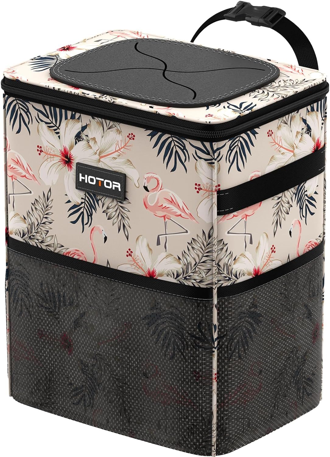HOTOR Car Trash Can, Leakproof Car Organizer, 2-Gallon, Gray