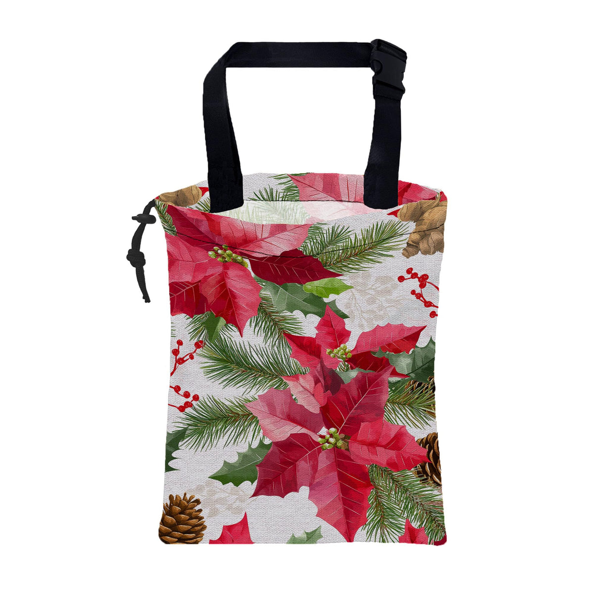Car Garbage Bag Watercolor Floral and Leaves Drawstring Car Trash Bag Hanging for Back Seat with Adjustable Buckle Canvas Vehicle Trash Can Easy-to-Install