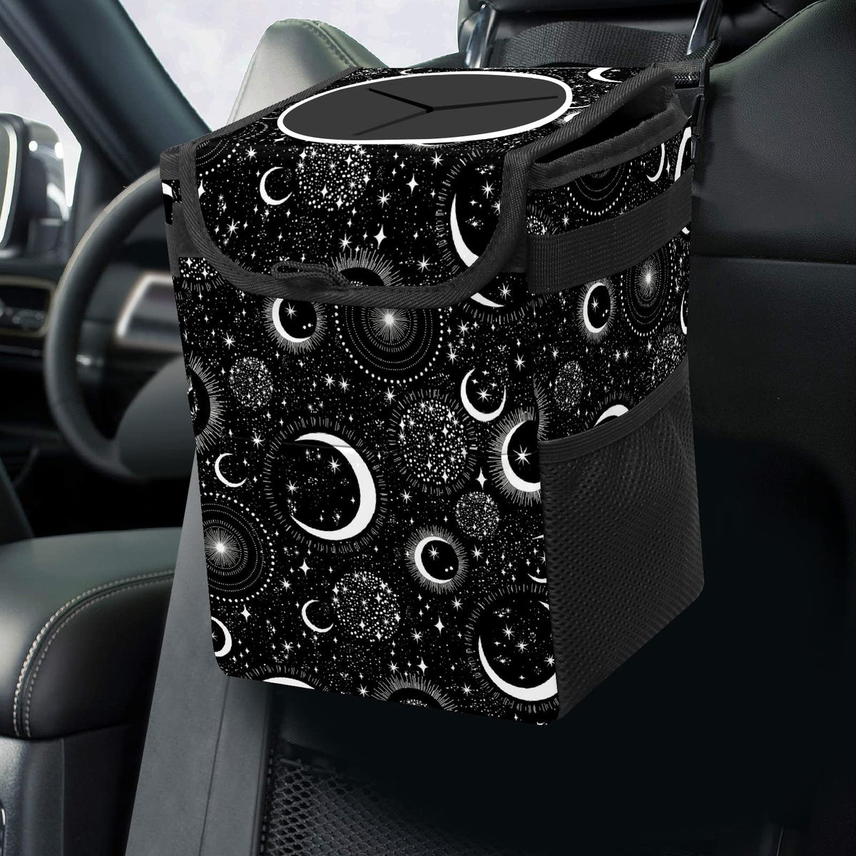 Colorful Sea Turtle Animal Car Trash Can with Lid Collapsible Reusable Waterproof Automotive Garbage Can,Car Organizer