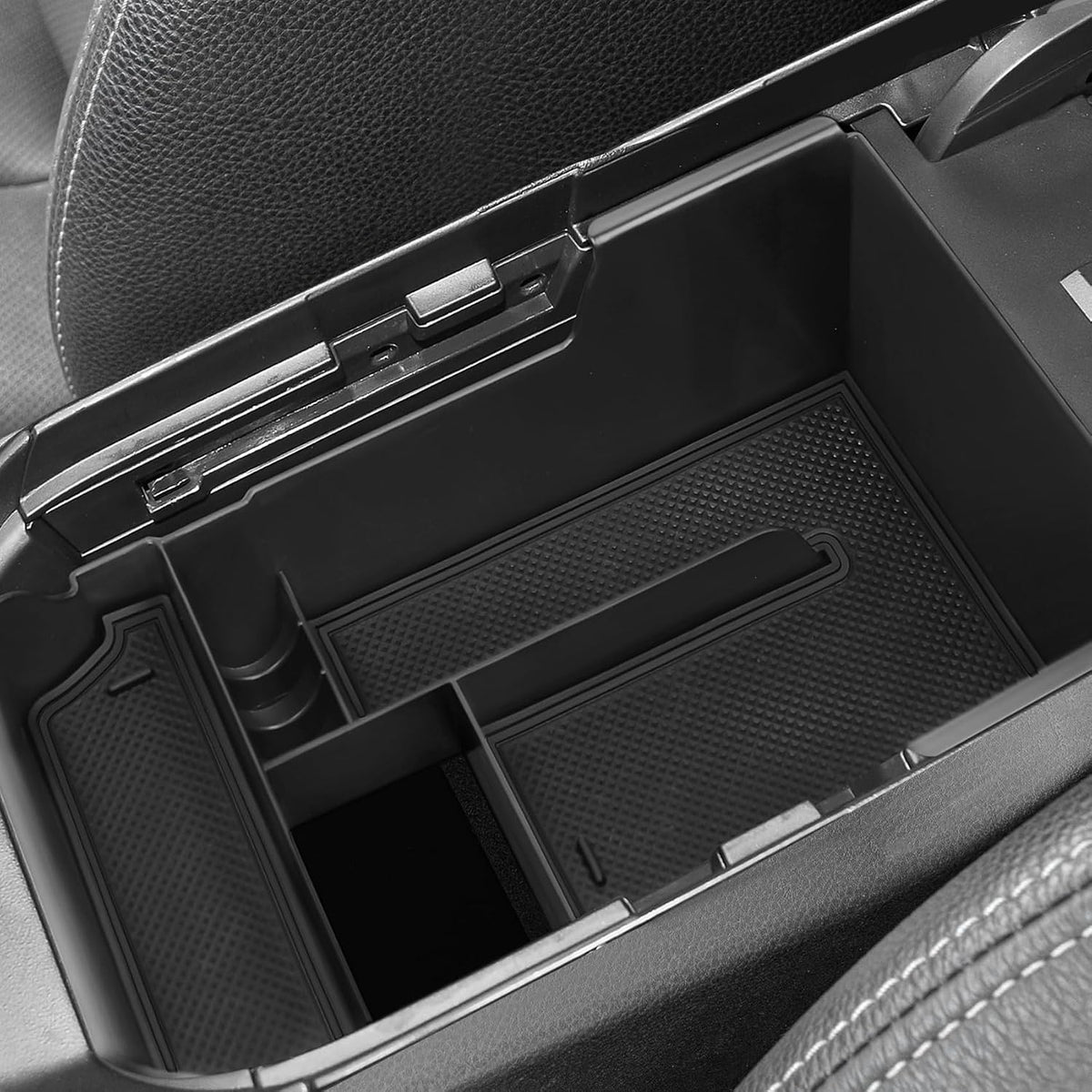 Center Console Organizer Tray Compatible with Mazda 2020-2026 CX-30 CX30 Accessories Armrest Storage Box ABS Console Insert Tray Container (Black Mat)