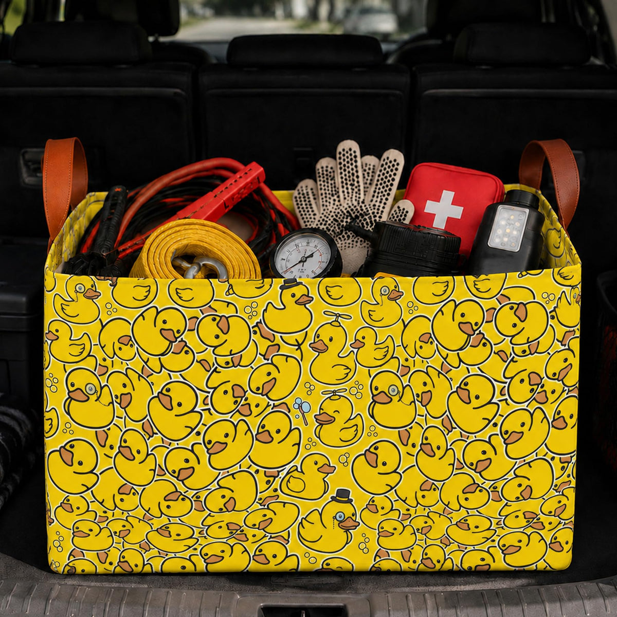 Bow Car Trunk Organizer 20L Collapsible Auto Storage Basket with Handles
