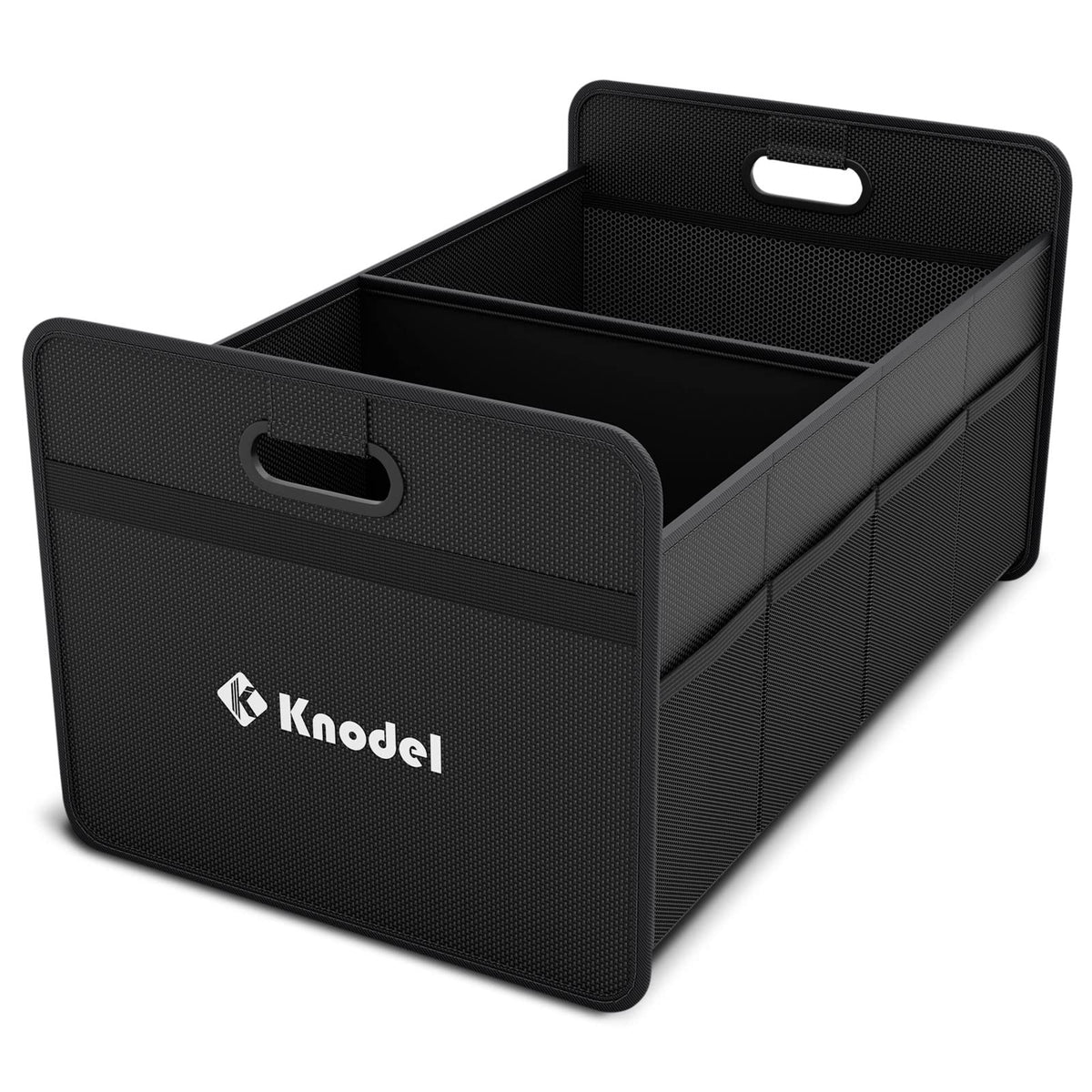 K KNODEL 3 Compartments Trunk Organizer for Car and Sedan (Large, Black)