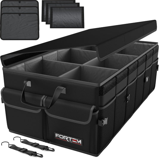 FORTEM Trunk Organizer - Foldable Car Organizer & Storage for SUVs & Trucks