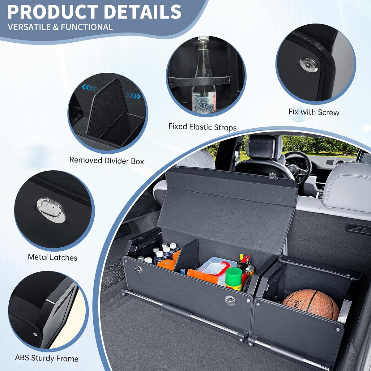 Leather Car Trunk Organizer SUV Trunk Organizer Car Trunk Storage Organizer
