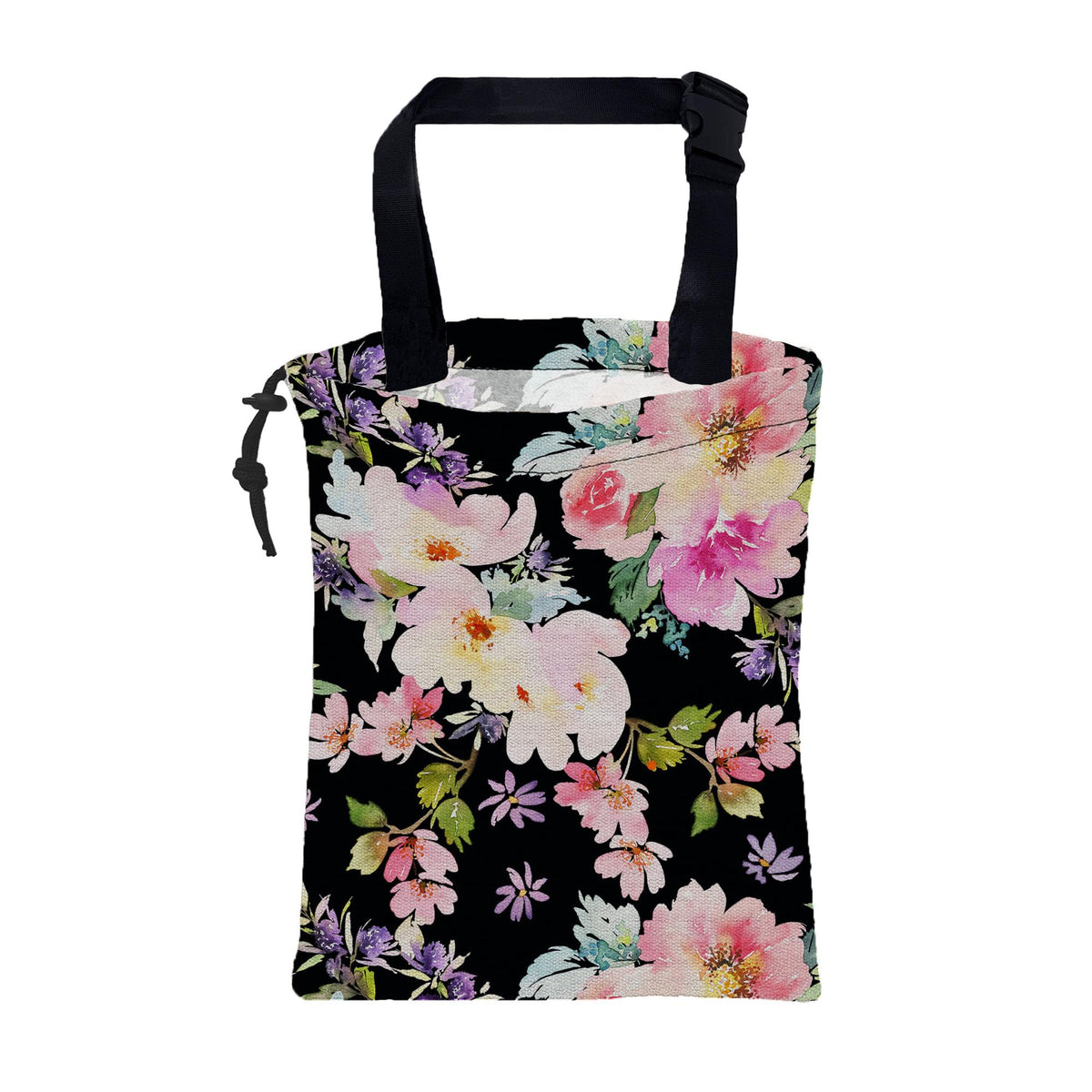 Car Garbage Bag Vintage Groovy 70s Floral Drawstring Car Trash Bag Hanging for Back Seat with Adjustable Buckle Canvas Vehicle Trash Can Easy-to-Install