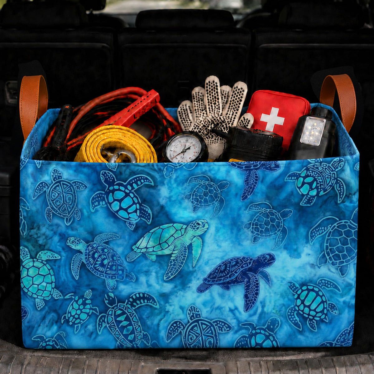 Bow Car Trunk Organizer 20L Collapsible Auto Storage Basket with Handles