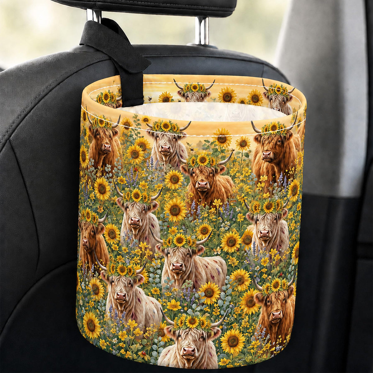 Butterfly Car Trash Can Waterproof Auto Garbage Bag Hanging for Back Seat