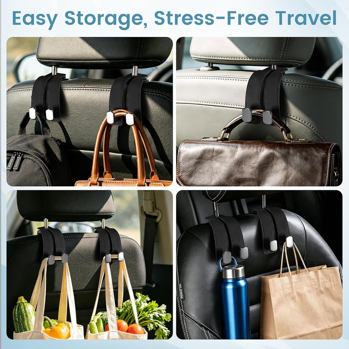 Car Seat Headrest Hooks – Purse Hook for Car