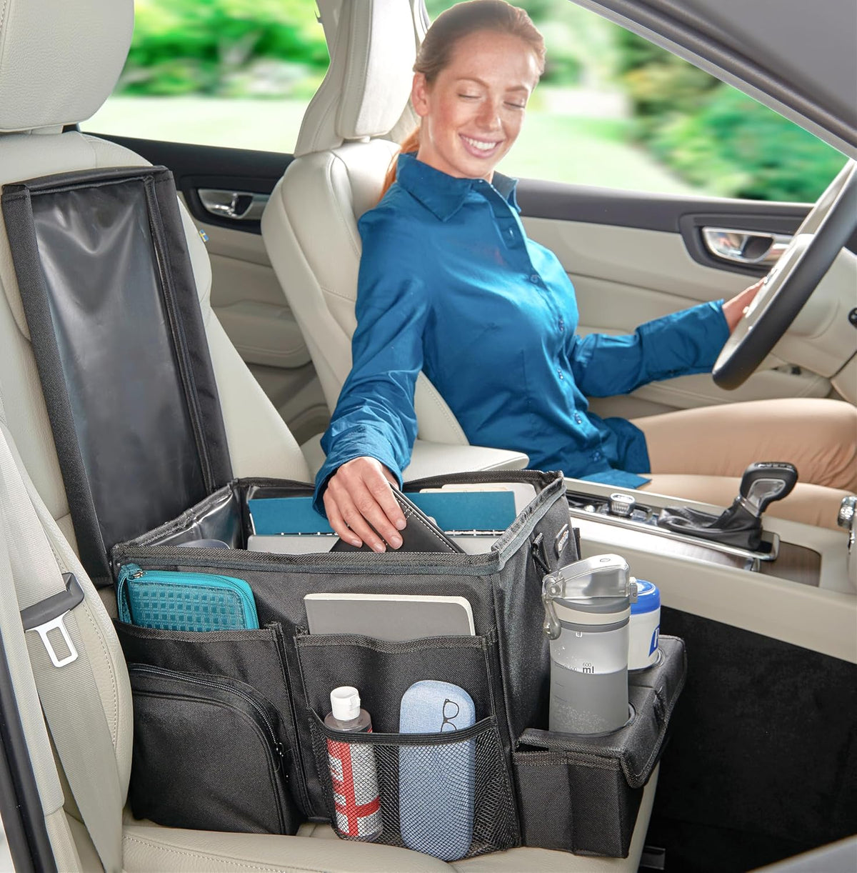 High Road Car Front Seat Storage Organizer - Passenger Seat Desk for Laptop