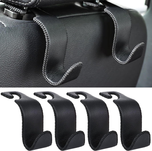 4-Pack Car Headrest Hooks Holds 55lbs Seat Storage Organizer for Bags
