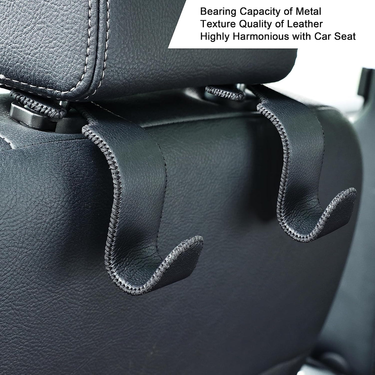 4-Pack Car Headrest Hooks Holds 55lbs Seat Storage Organizer for Bags