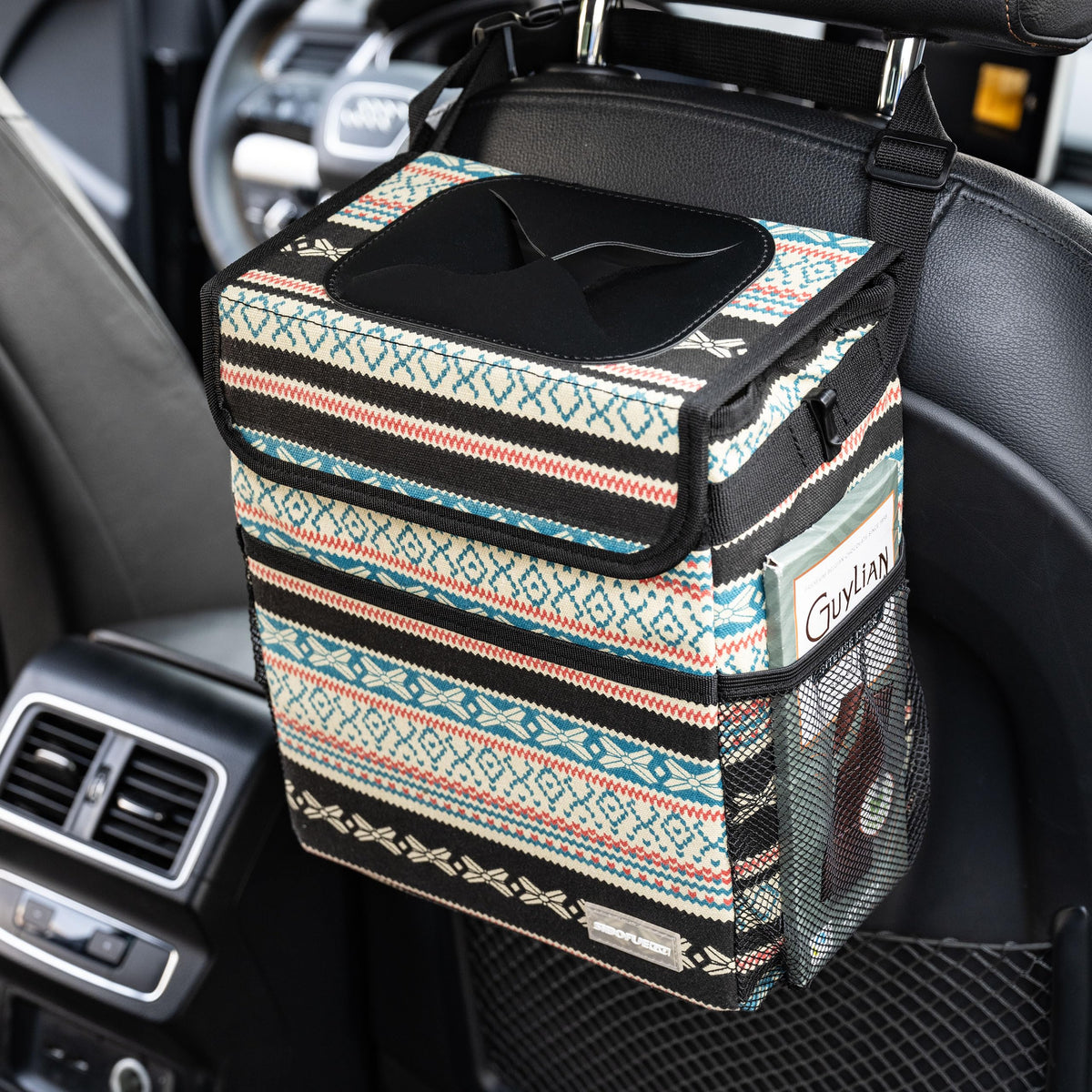 SIBOFUEGO Car Trash Can, Multipurpose Organizer, Leak-Proof Liner, 2 Gallon