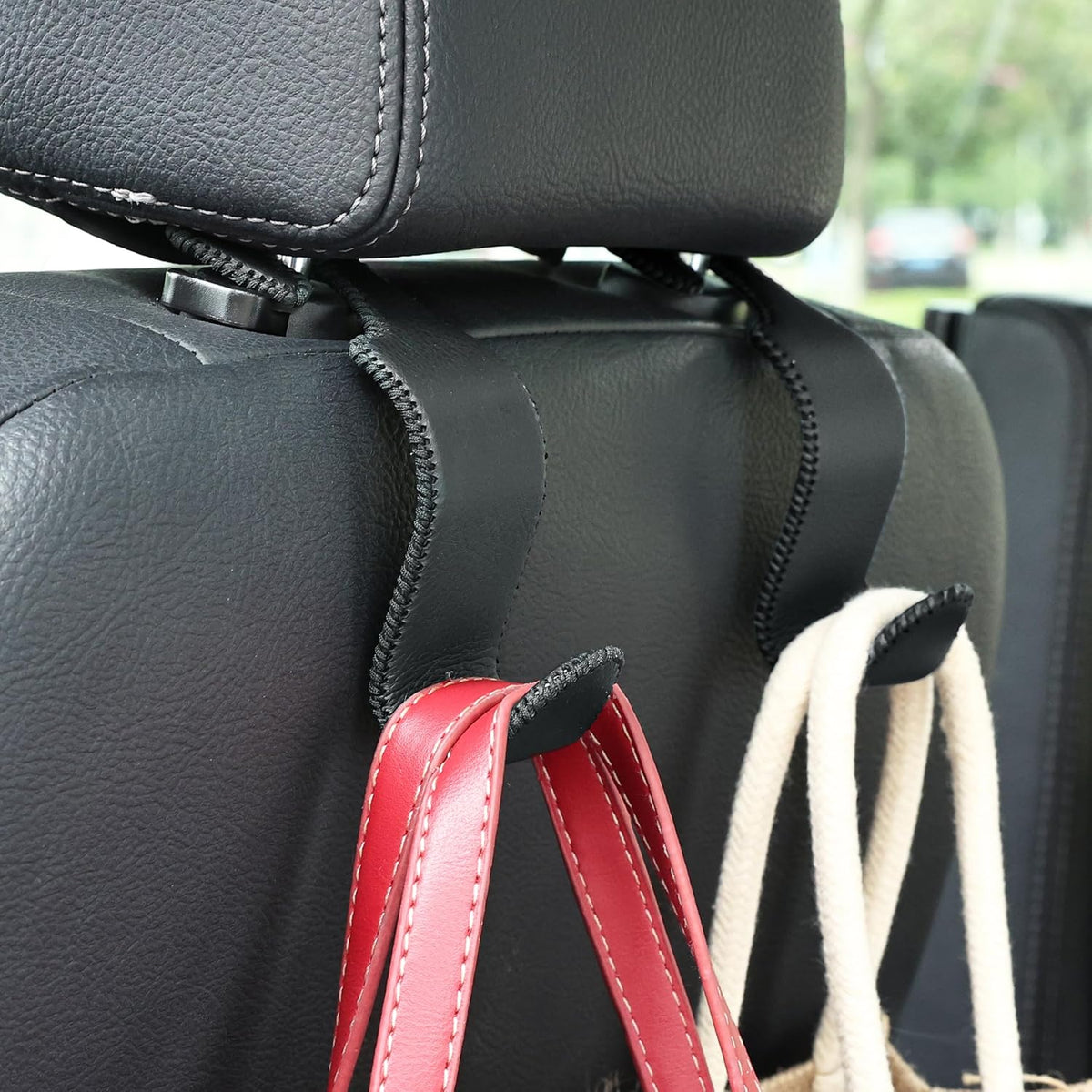 4-Pack Car Headrest Hooks Holds 55lbs Seat Storage Organizer for Bags