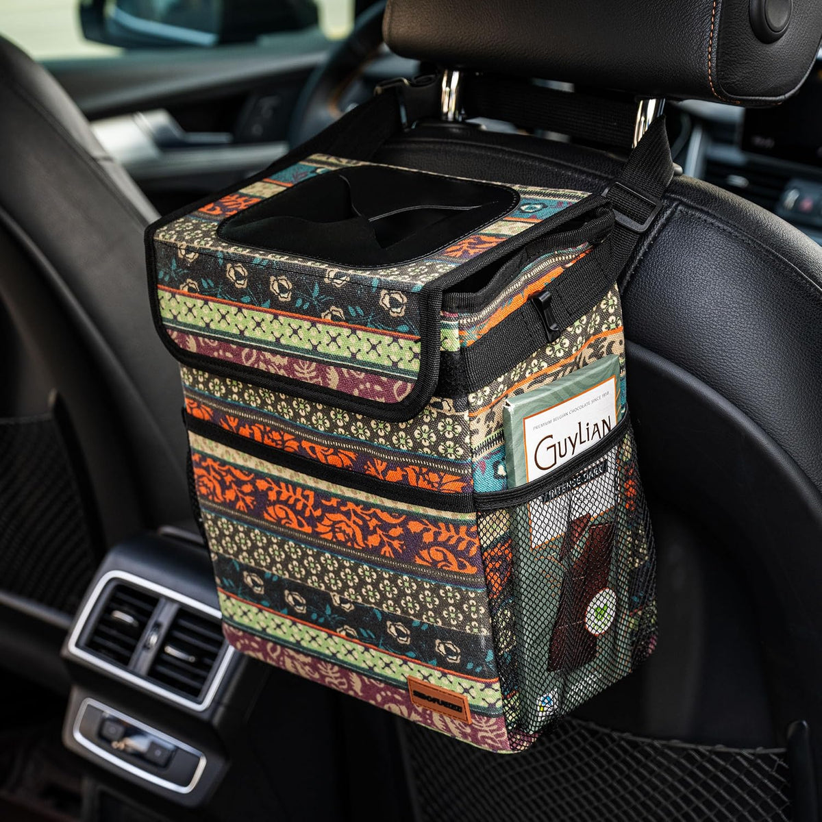 SIBOFUEGO Car Trash Can, Multipurpose Organizer, Leak-Proof Liner, 2 Gallon