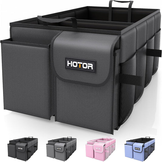 HOTOR Trunk Organizer - Foldable Car Organizer for SUVs & Sedans Storage